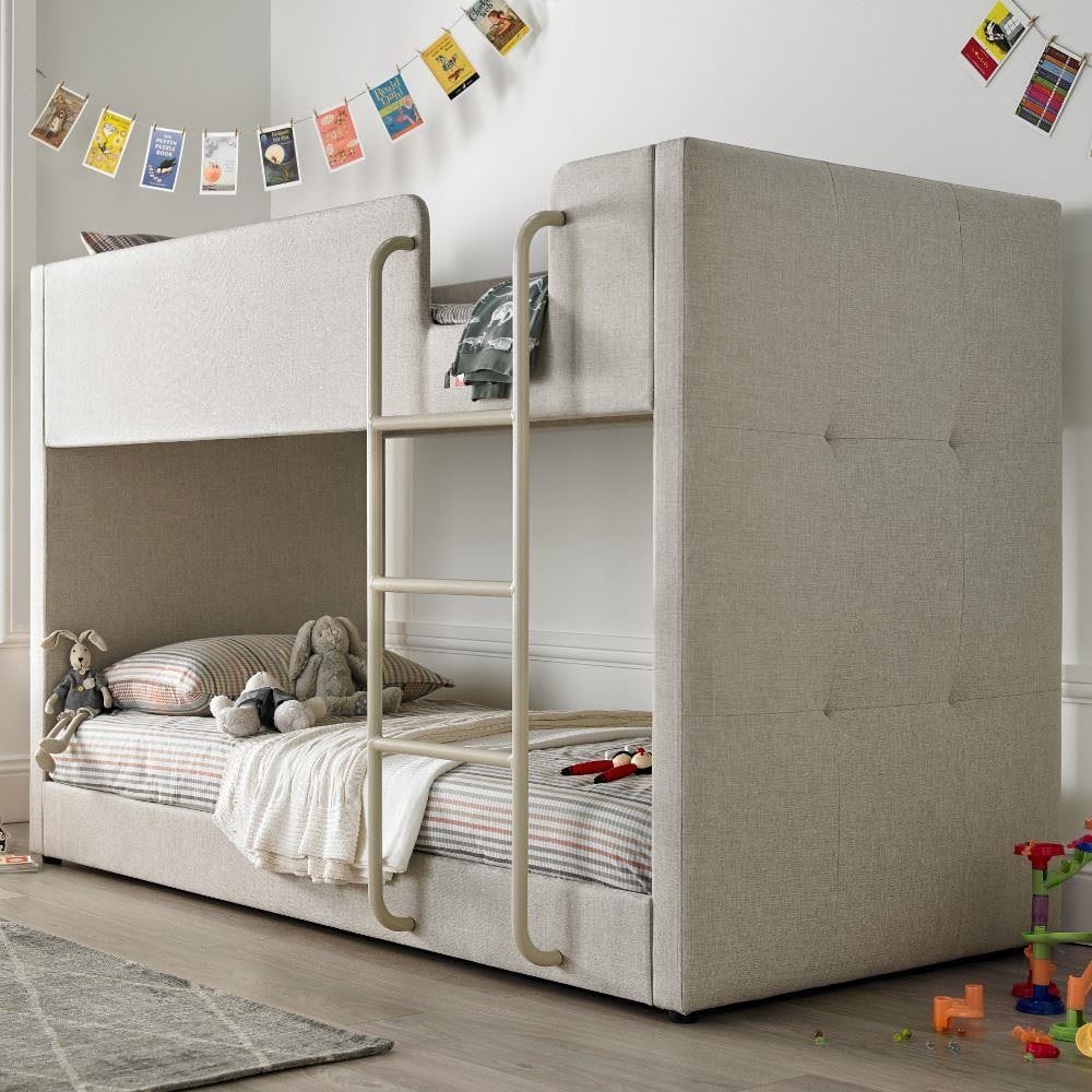 Saturn Oatmeal Fabric Bunk Bed