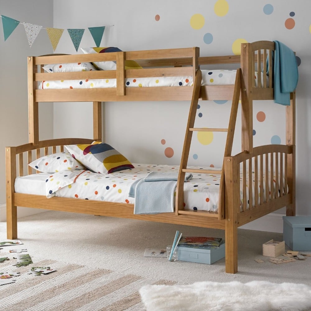 American Pine Wooden Triple Sleeper Bunk Bed