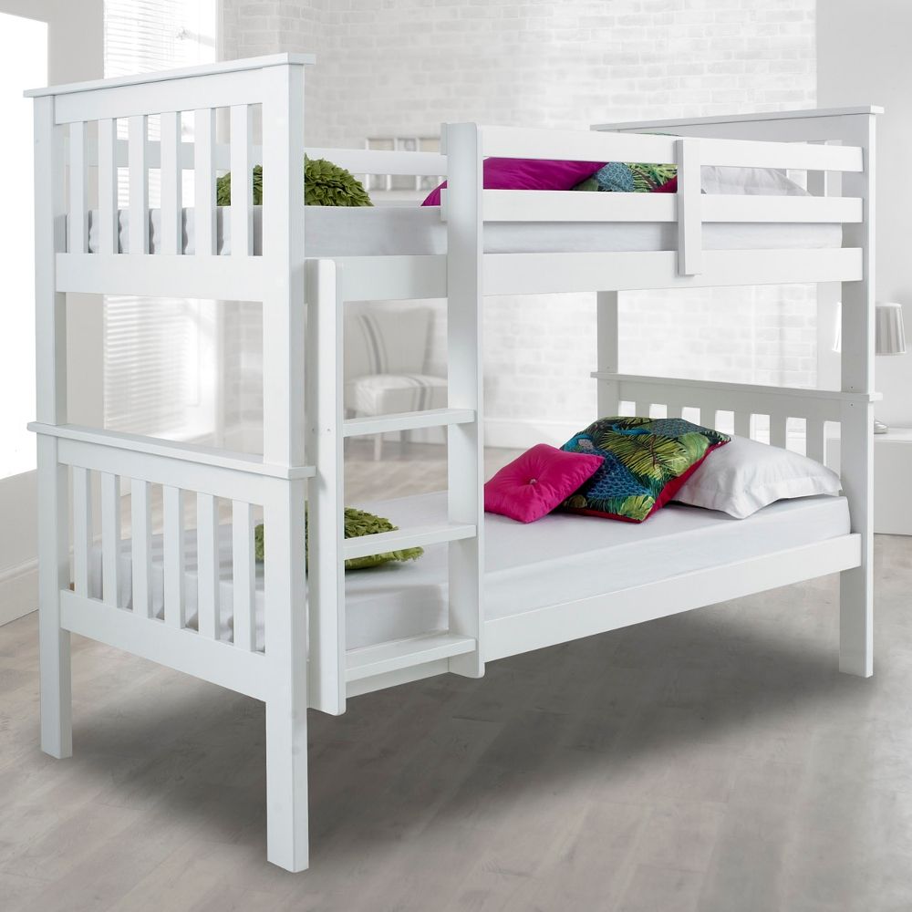 solid white bunk beds
