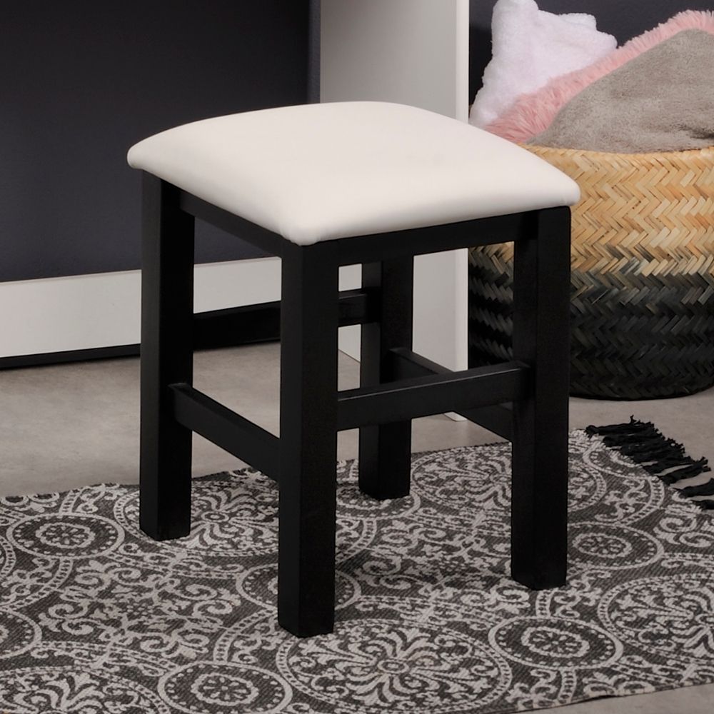 Beauty Bar Dressing Table Stool Black, Black And White Striped Vanity Chair