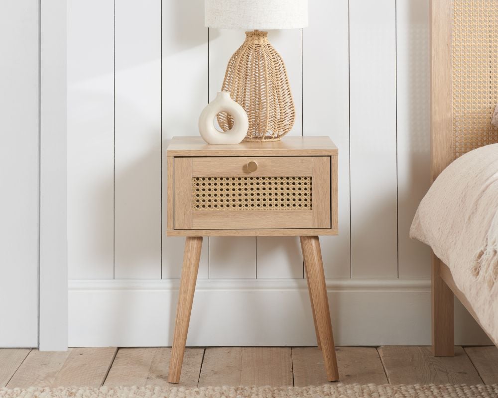 Rattan shop bedside cabinet