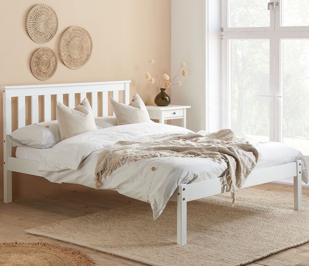 Pine double store bed frame