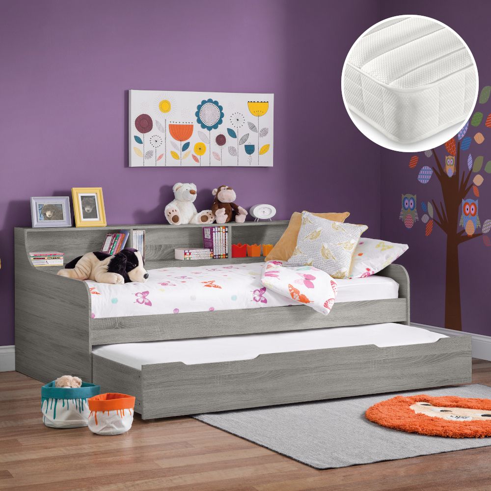 Grey oak single bed sale