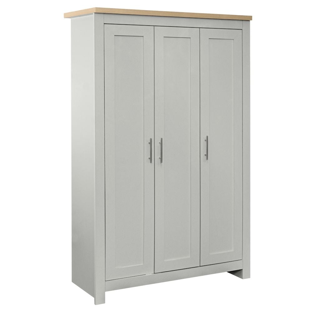Lancaster 3 shop door wardrobe grey