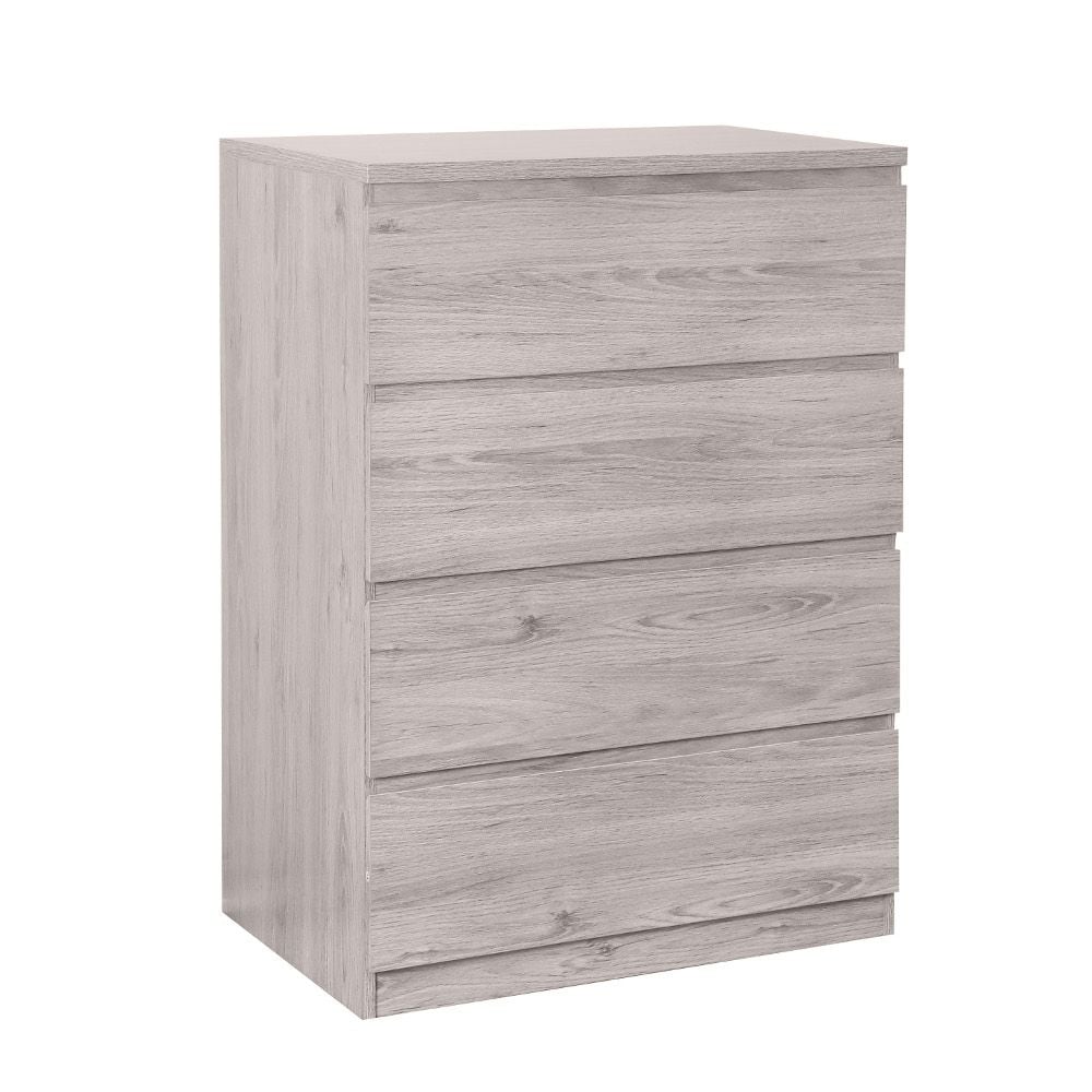 Jupiter Grey Oak 4 Drawer Chest Happy Beds