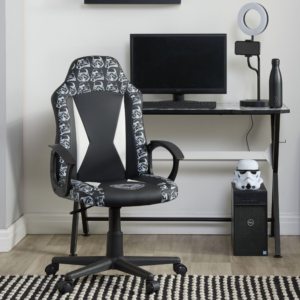 Grey and store white gaming chair