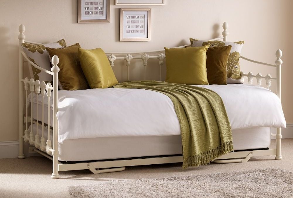 Versailles Stone White Metal Guest Day, Can A Trundle Be Added To Any Bed