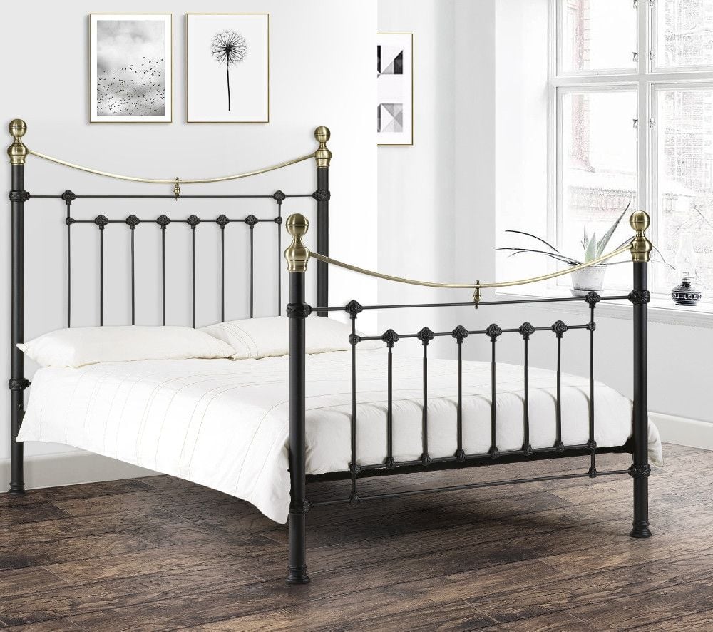 Black brass online bed frame