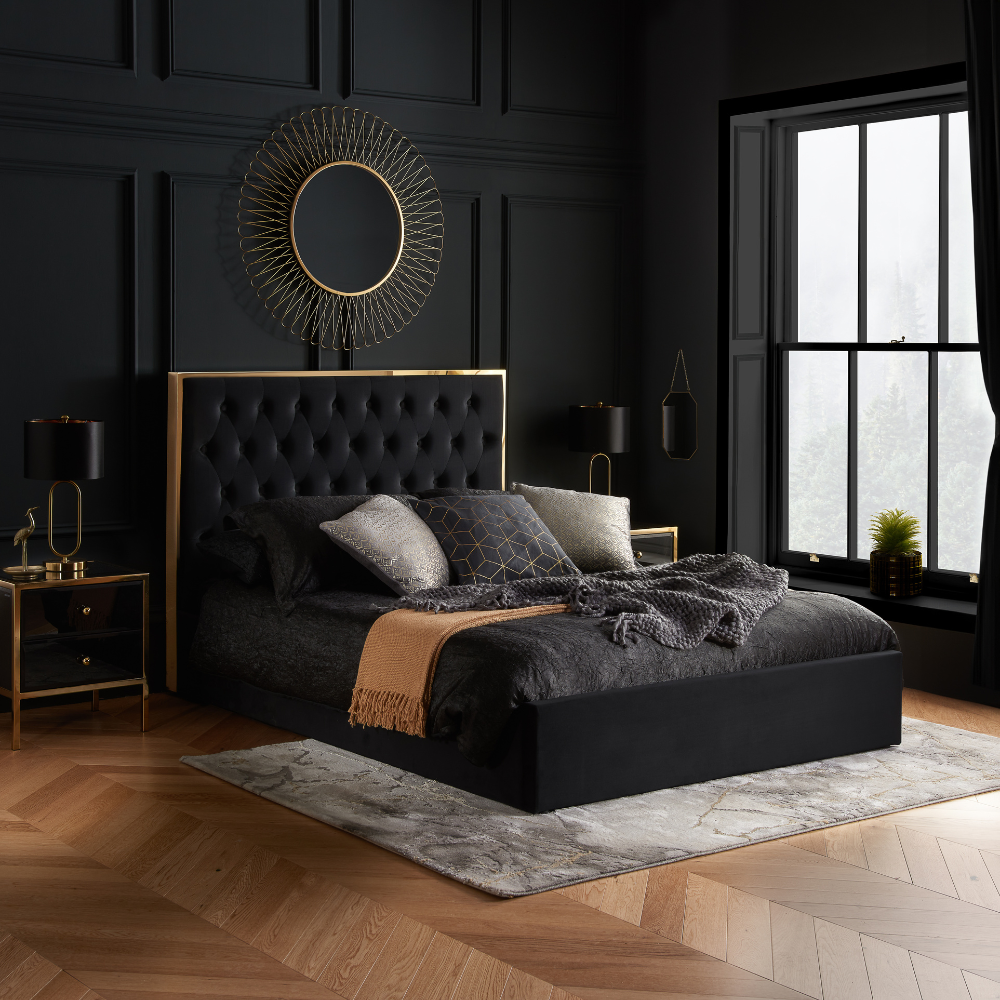 Black bedroom sale ottoman