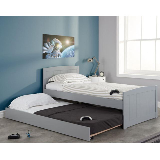 Beckton Grey Wooden Bed and Trundle Guest Bed