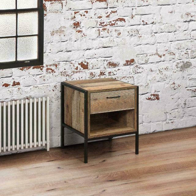 Urban Rustic 1 Drawer Bedside Table
