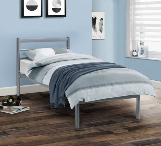 Alpen Silver Finish Metal Bed