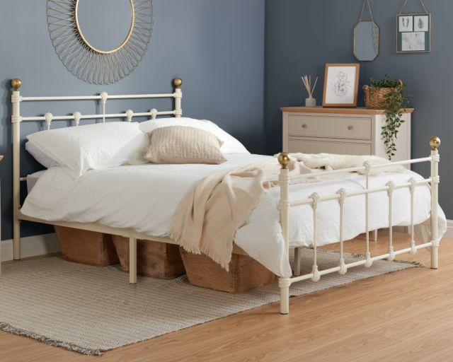 Atlas Cream Metal Bed Frame - 4ft Small Double