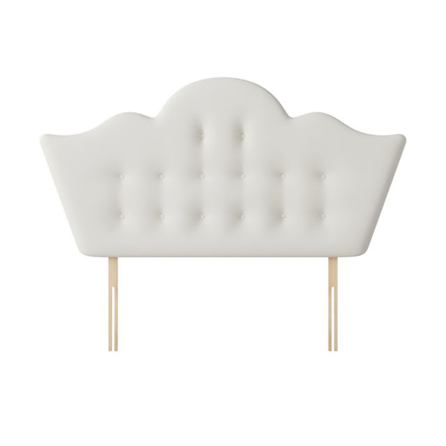 Florence Buttoned White Fabric Headboard