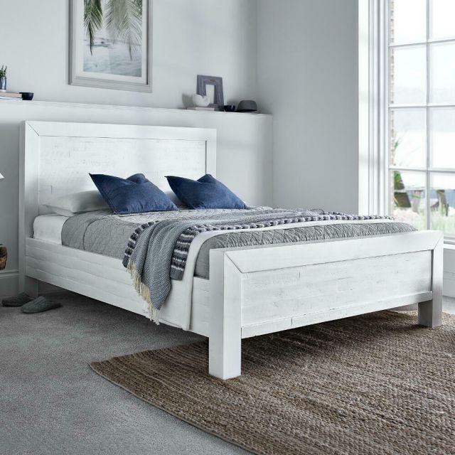 Hoxton White Wooden Bed Frame - 4ft6 Double