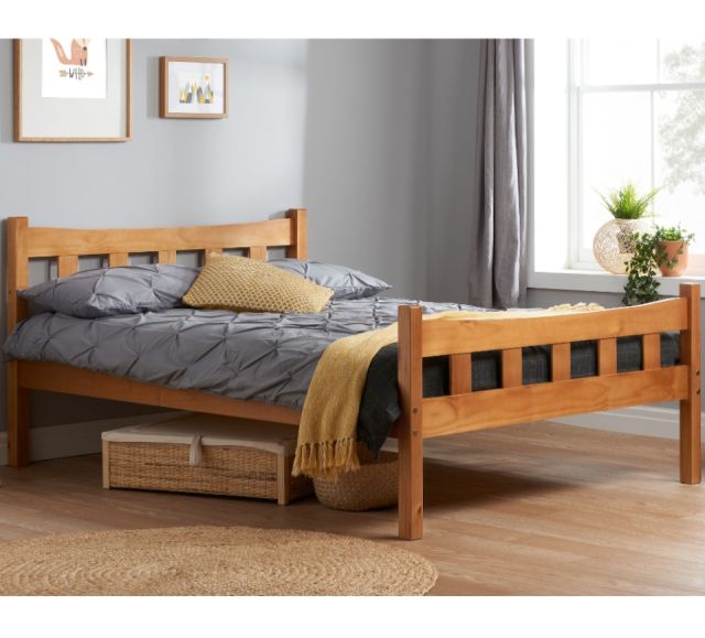 Miami Antique Solid Pine Wooden Bed