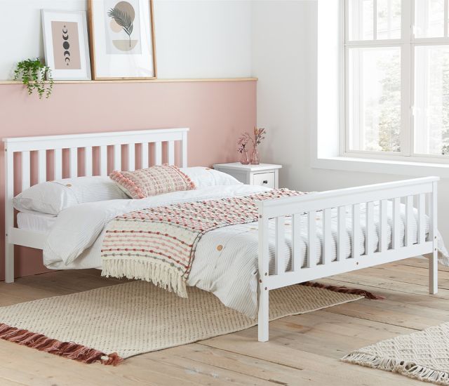 Oxford White Wooden Bed Frame