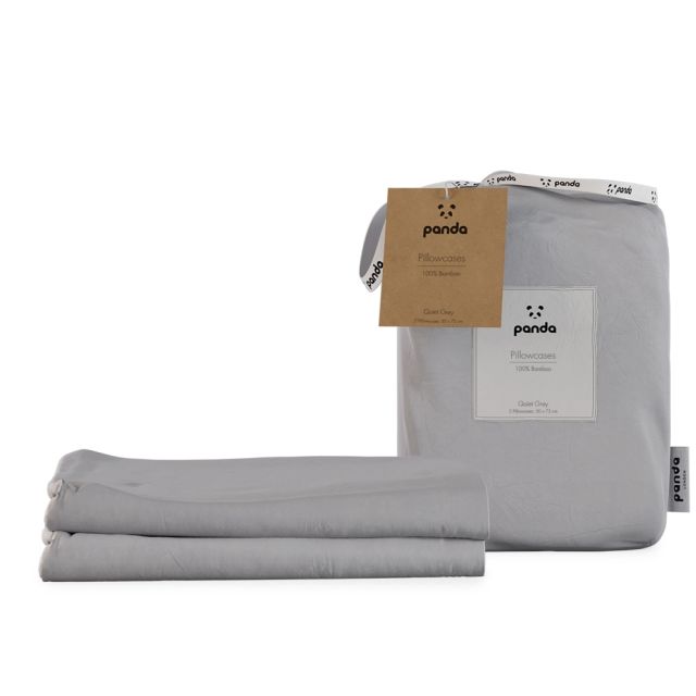 Panda 100% Bamboo Pillowcases - Quiet Grey