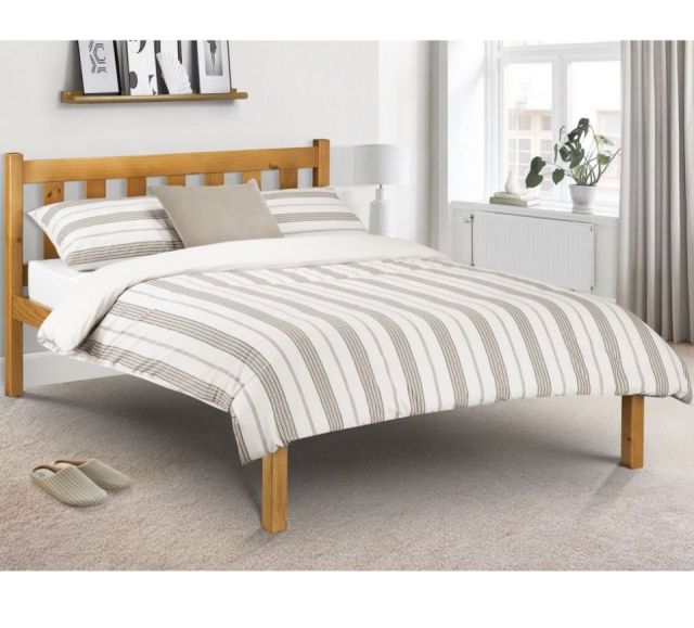 Poppy Antique Solid Pine Wooden Bed Frame - 4ft6 Double