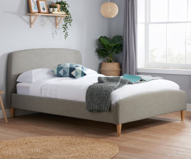 Quebec Grey Fabric Bed