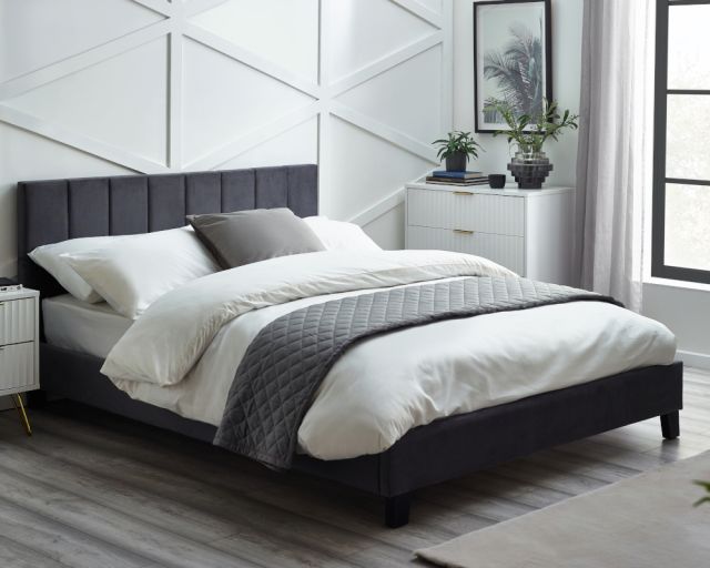 Rosa Grey Velvet Bed