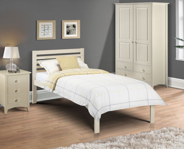 Slocum Stone White Finish Solid Pine Wooden Bed Frame - 3ft Single