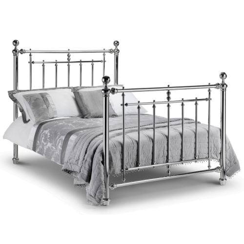 Empress Chrome Finish Metal Bed Happy, Black Metal King Size Bed Frame Uk