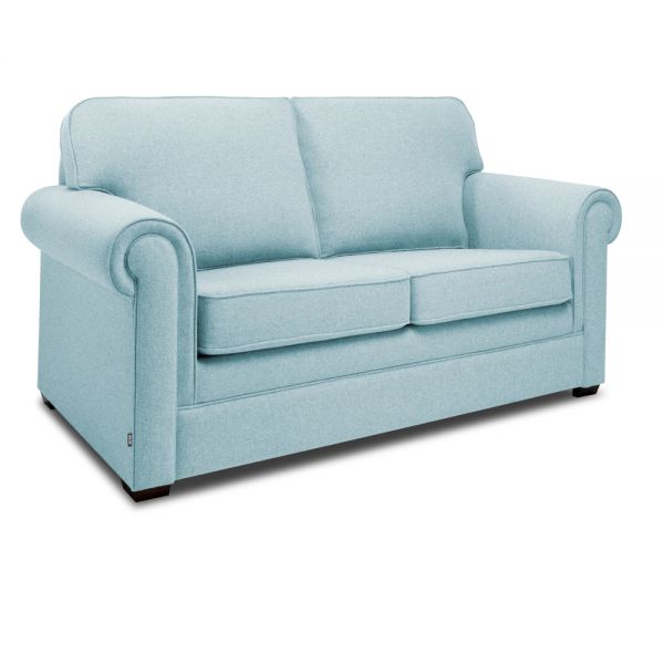 Jay Be Classic Duck Egg 2 Seater Sofa Bed, Leather Sofa Duck Egg Blue
