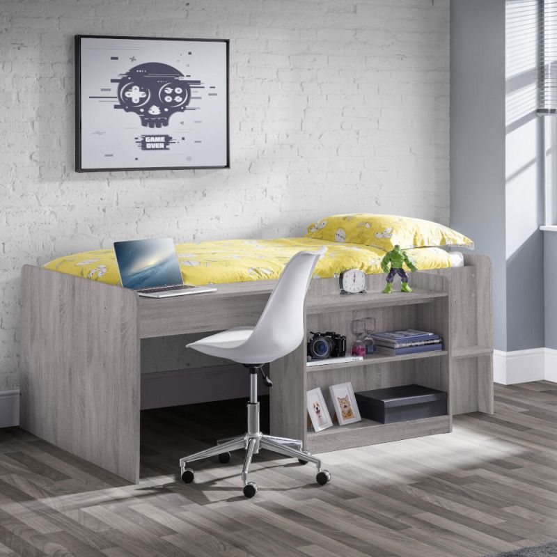 Neptune Grey Oak Wooden Mid Sleeper