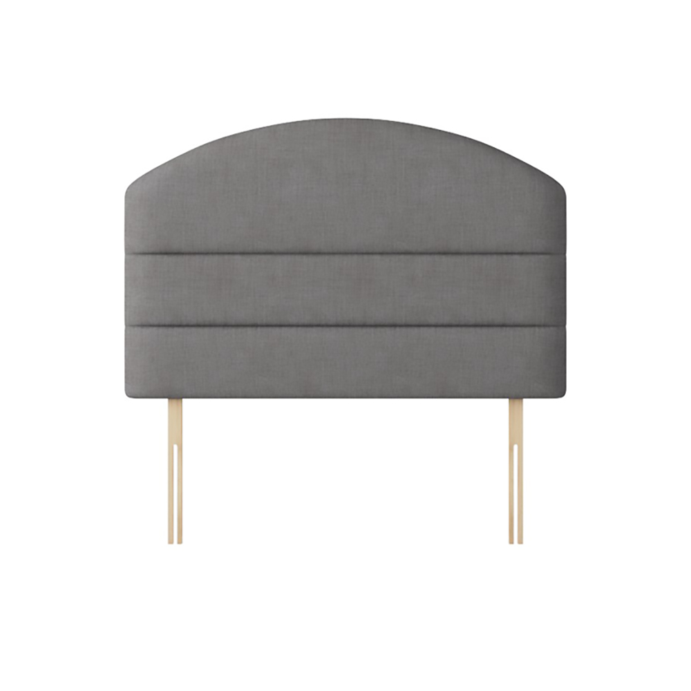 Dudley - Small Double - Lined Headboard - Dark Grey - Fabric - 4ft - Happy Beds