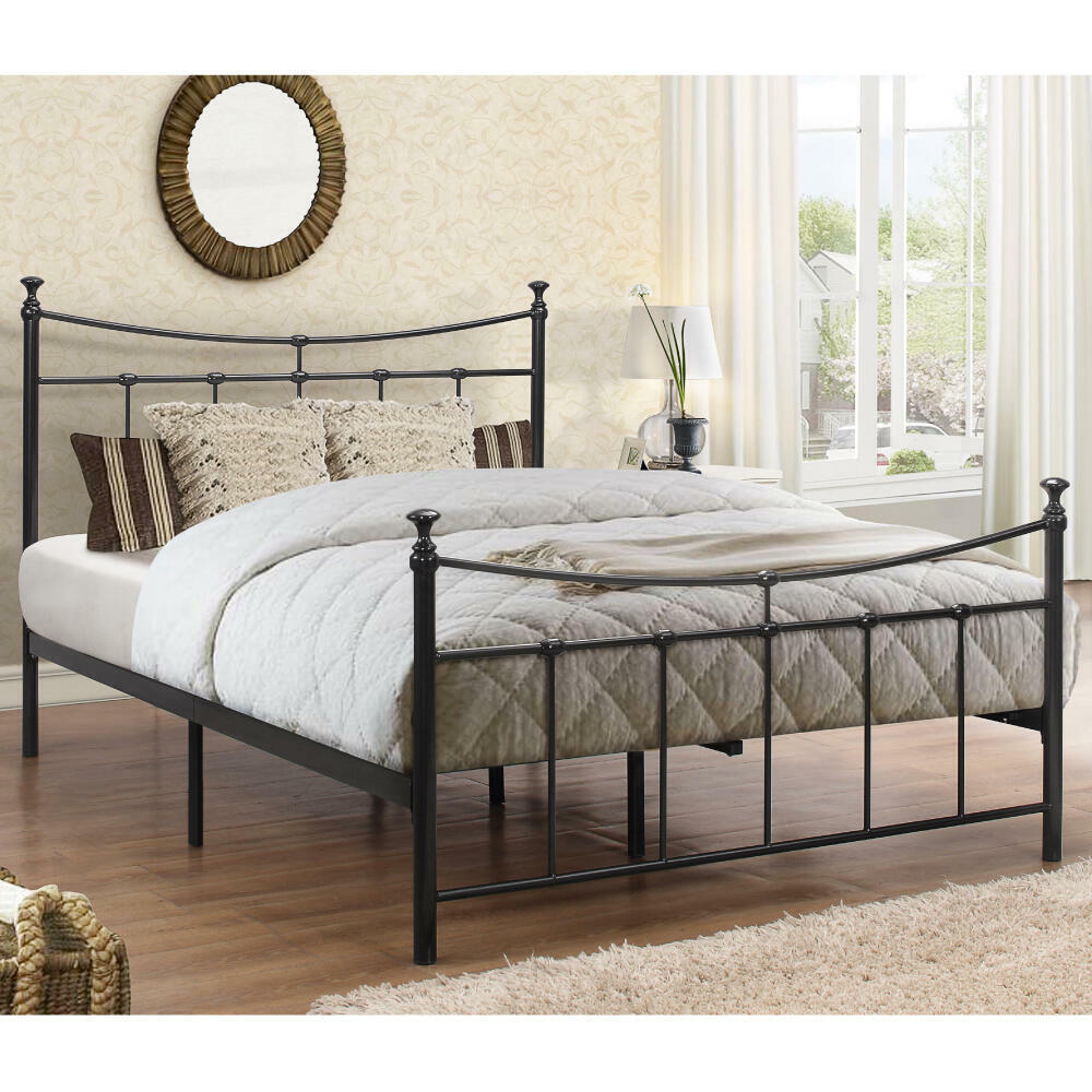Emily - Double Black Metal Bed Frame - 4ft Small - Happy Beds