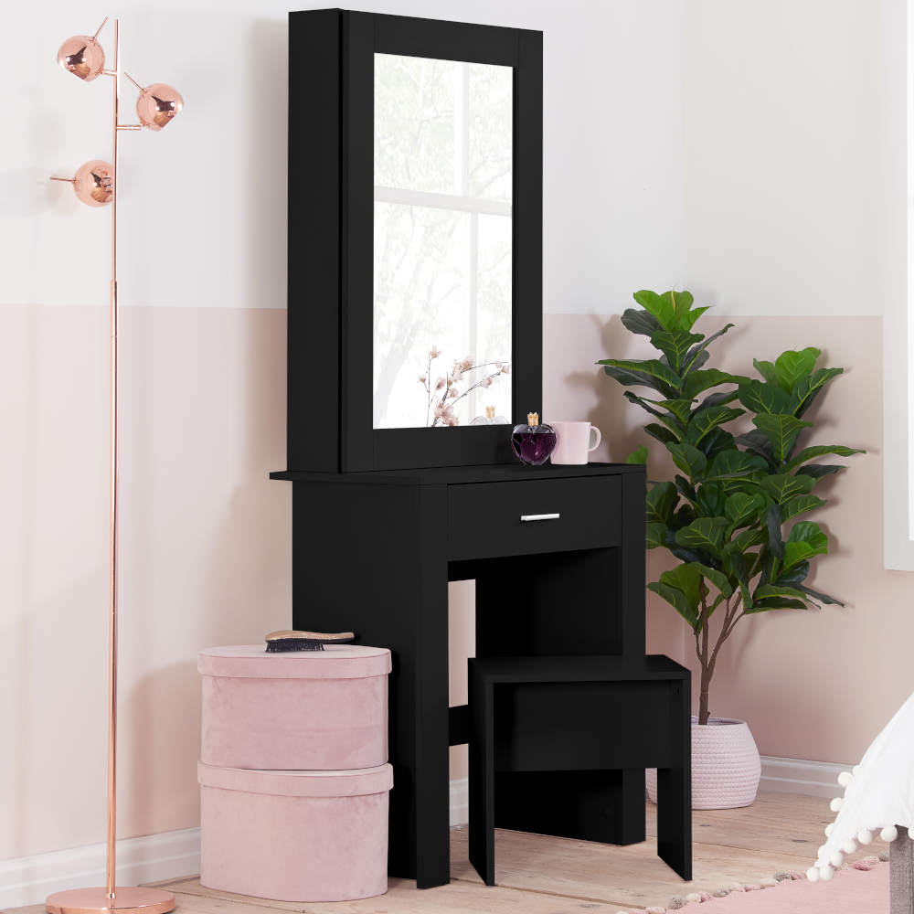 Evelyn - Dressing Table - Black - Wooden - Happy Beds