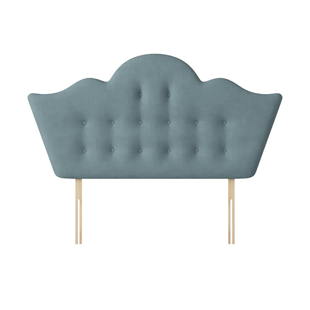 Florence - Small Double - Buttoned Headboard - Duck Egg Blue - Fabric - 4ft - Happy Beds