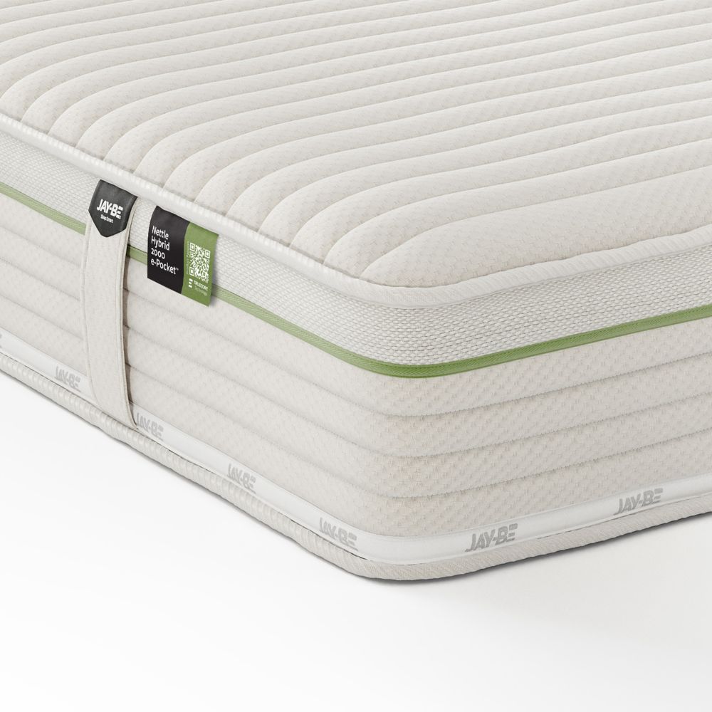Jay-Be - Small Double - Natural All Season Nettle Hybrid 2000 e - Pocket Pocket Spring Mattress - Fabric - Vacuum Packed - 4ft