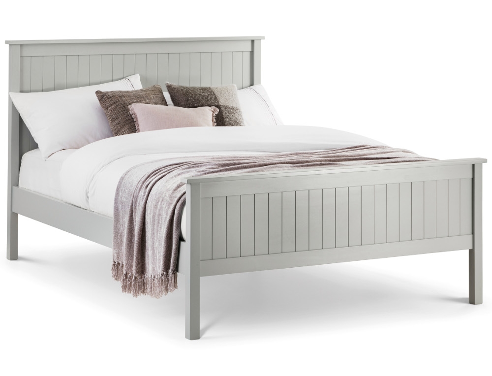 Maine Dove Grey Wooden Bed Beds, Single Bed Frame Measurements Uk