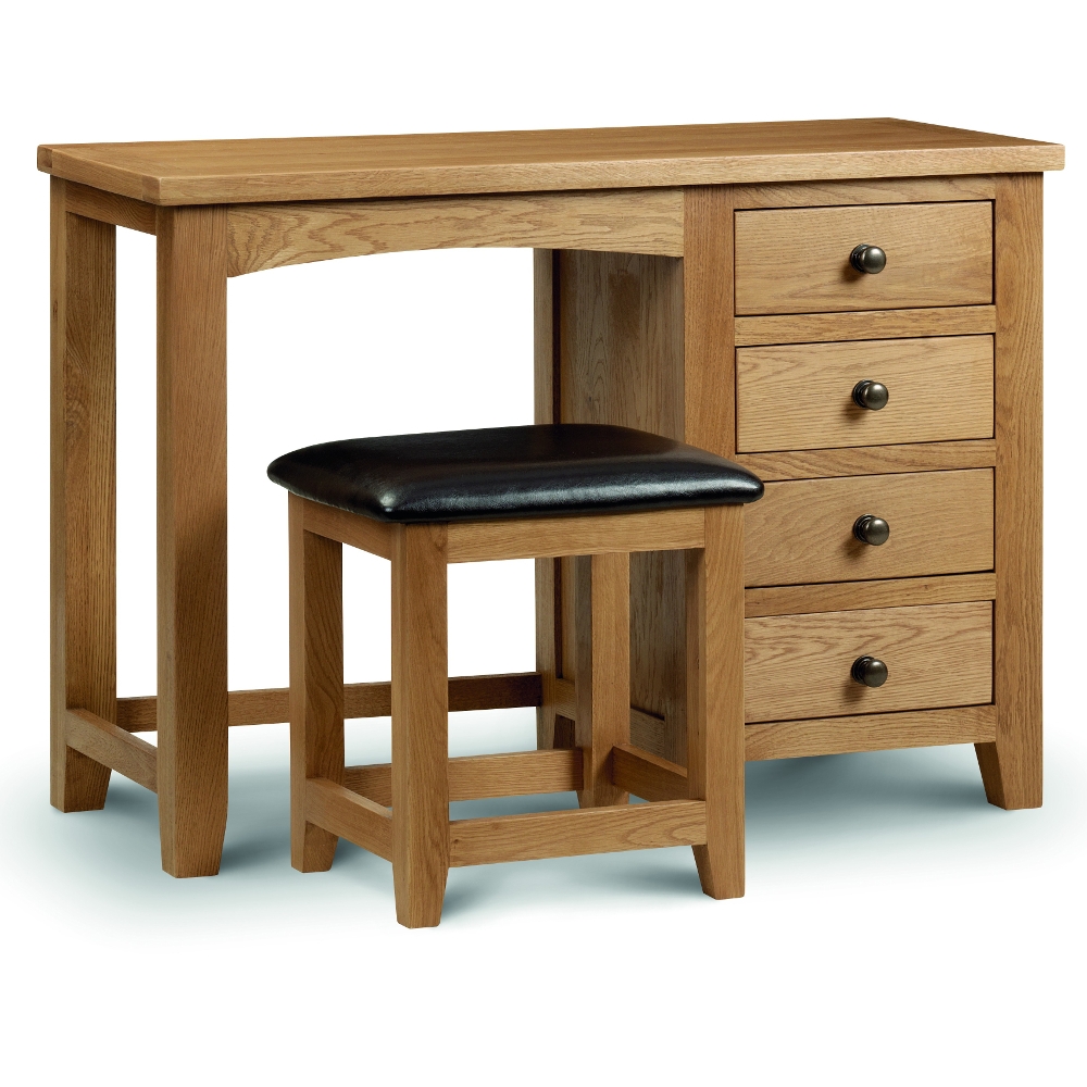 Marlborough - Single Pedestal Dressing Table - Oak - Wooden - Happy Beds