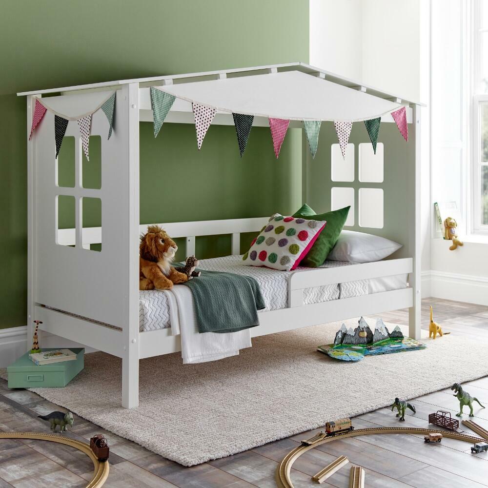 Mento - Single - Kids Treehouse Bed - White - Wood - 3ft