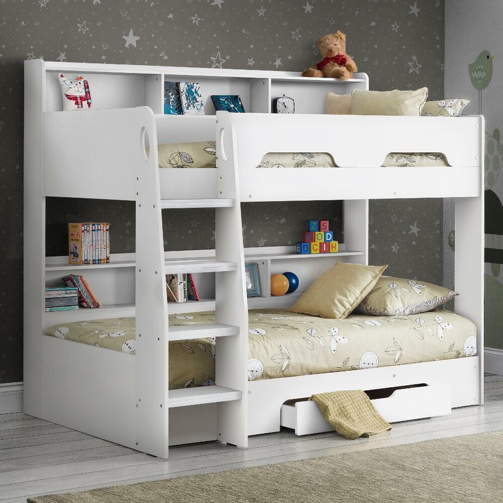 Orion White Wooden Storage Bunk Bed, Bunk Bed Reviews