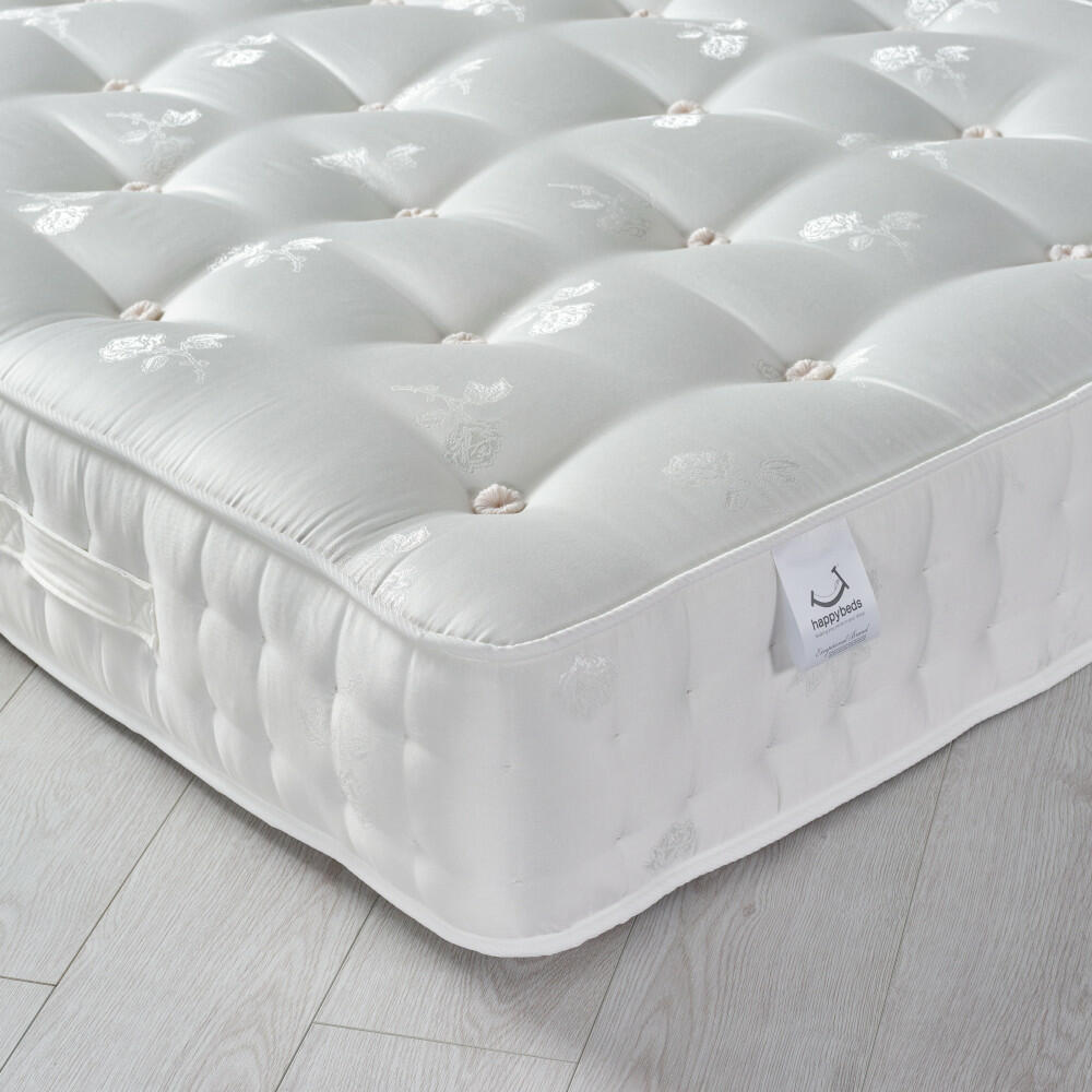 Signature Platinum 2000 Pocket Sprung Orthopaedic Natural Mattress - King Size - Medium to Firm - Wool, Silk & Cashmere Filling - 5ft (150 x 200 cm) - Happy Beds