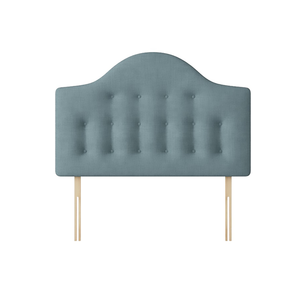 Victor - Small Double - Buttoned Headboard - Duck Egg Blue - Fabric - 4ft - Happy Beds