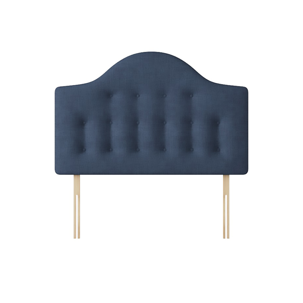 Victor - Small Double - Buttoned Headboard - Dark Blue - Fabric - 4ft - Happy Beds