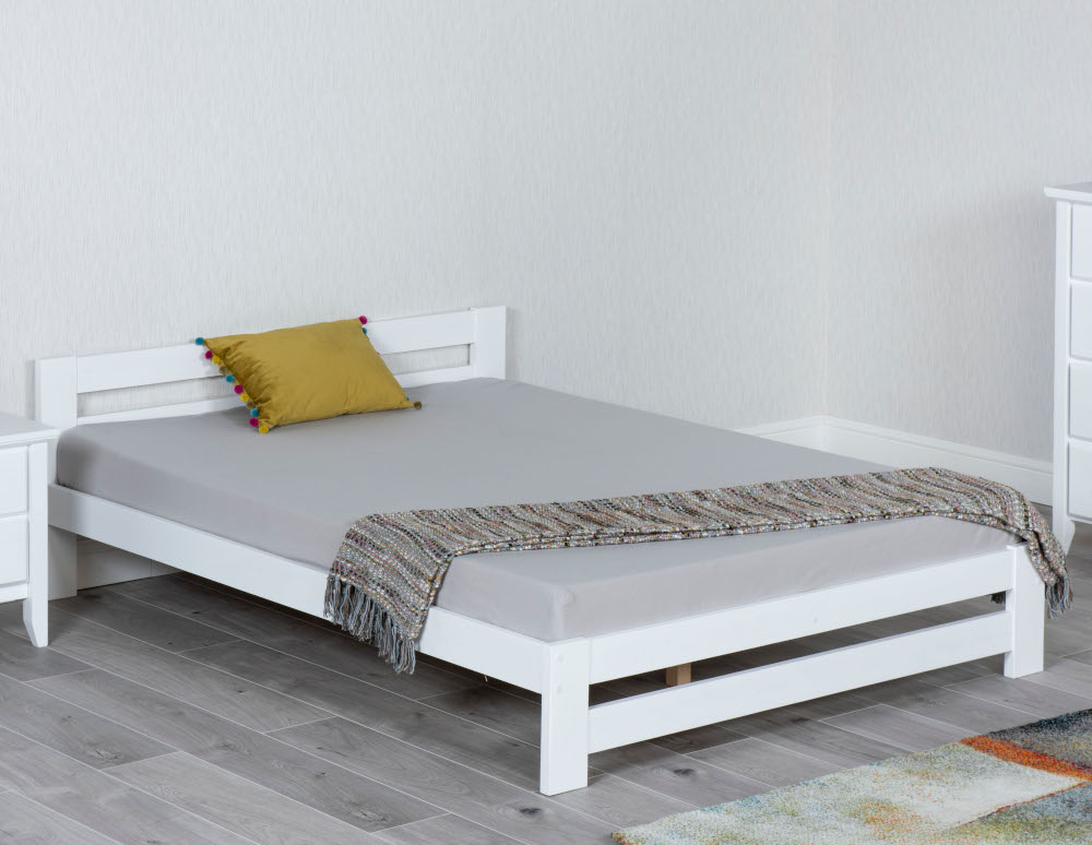 Xiamen - Small Double -White - Wood - 4ft - Happy Beds