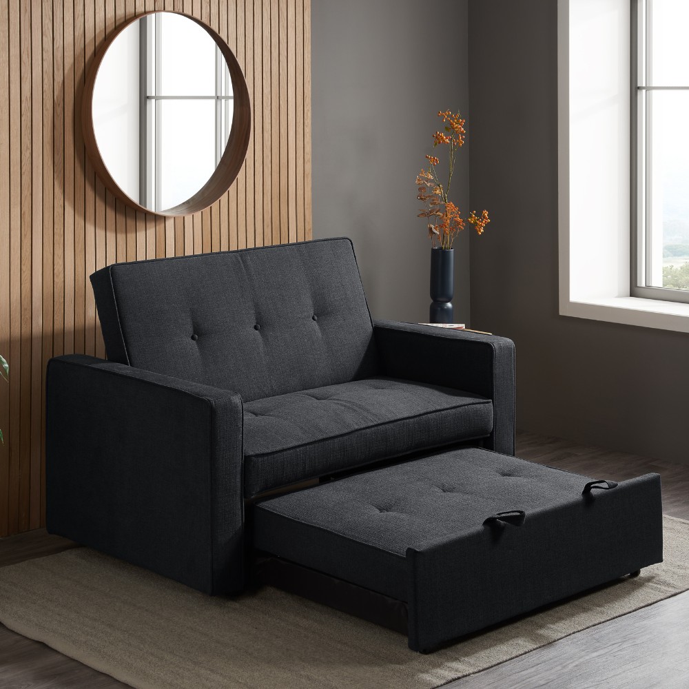 Happy Beds Otto Grey Sofa Bed Bottom Open