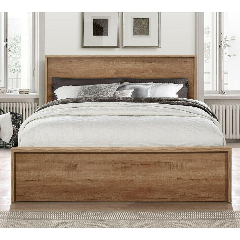 Stockwell Oak Wooden Storage Bed, Oak Storage Bed King