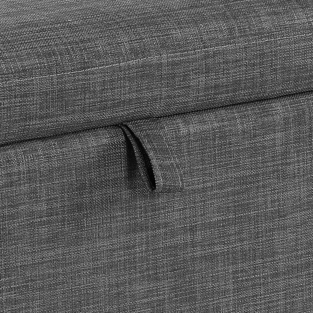 Happy Beds Sorrento Grey Blanket Box Upholstery Close-up