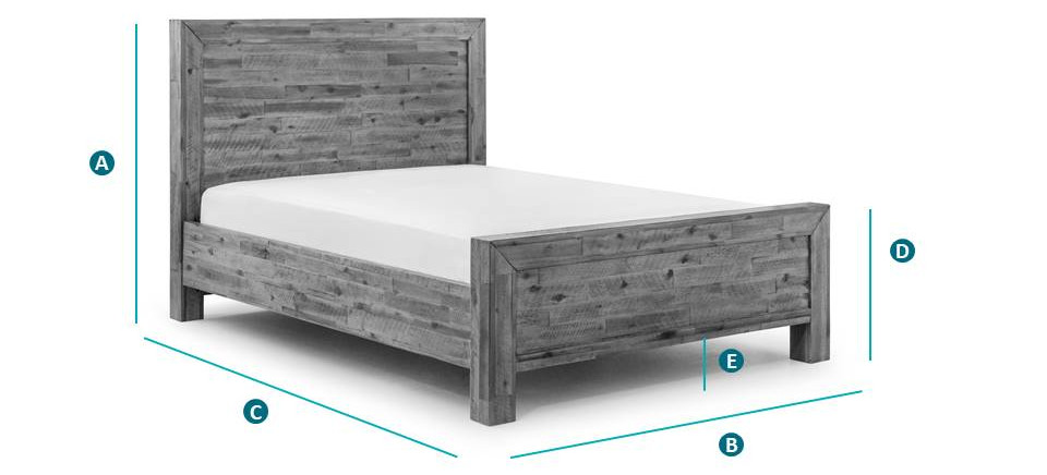 Happy Beds Hoxton Wooden Bed Sketch Dimensions