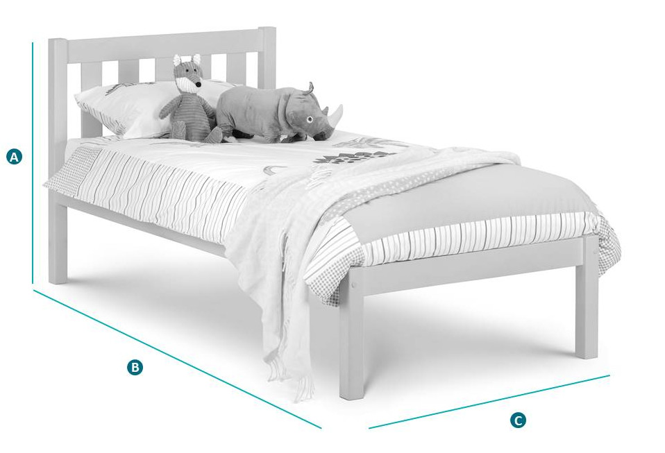 Luna Grey Wooden Bed Frame 3ft Single, How Much Do Single Bed Frames Cost