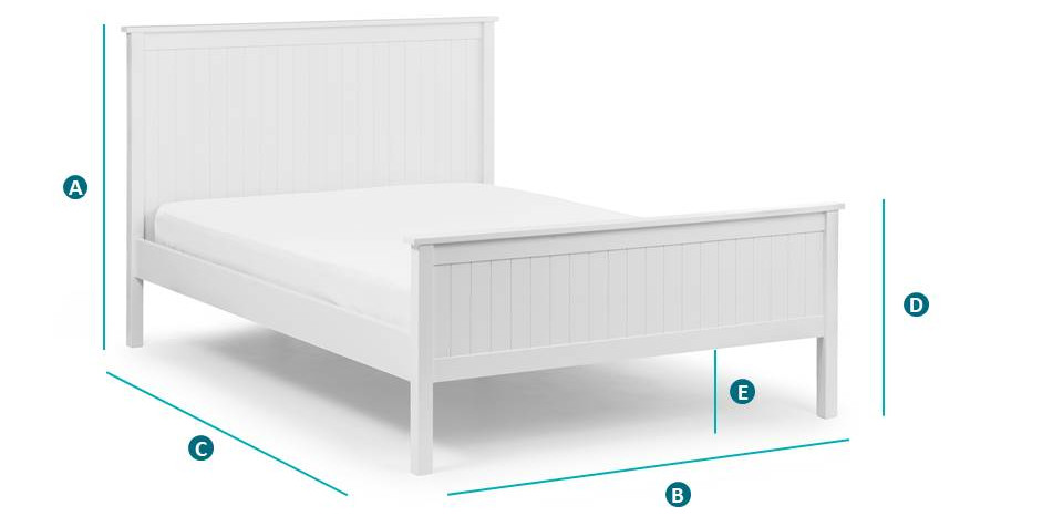 Maine White Wooden Bed Sketch
