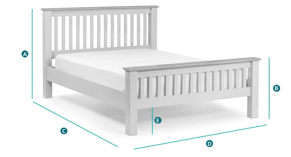 Happy Beds Richmond Wooden Bed Sketch Dimensions