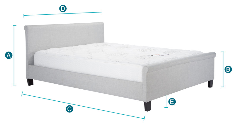 Happy Beds Stratus Sleigh Bed Sketch Dimensions